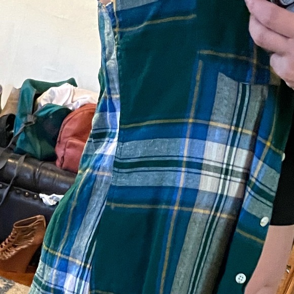 Mossimo custom DIY distressed sleeveless vest plaid flannel women's S - Picture 7 of 7